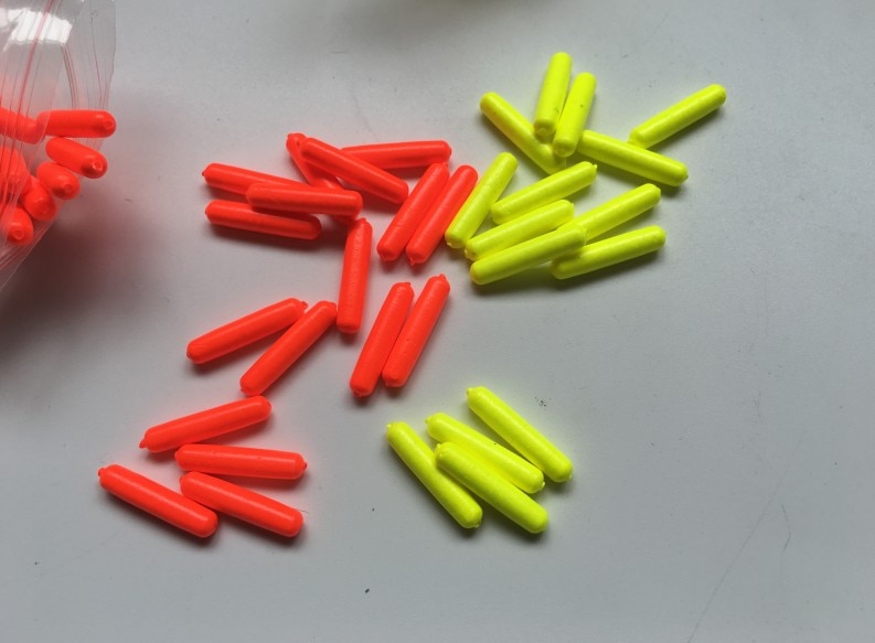 Flotador de pesca con indicador de caída de lágrima, Color amarillo/rojo, flotadores con luz, 100 Uds.