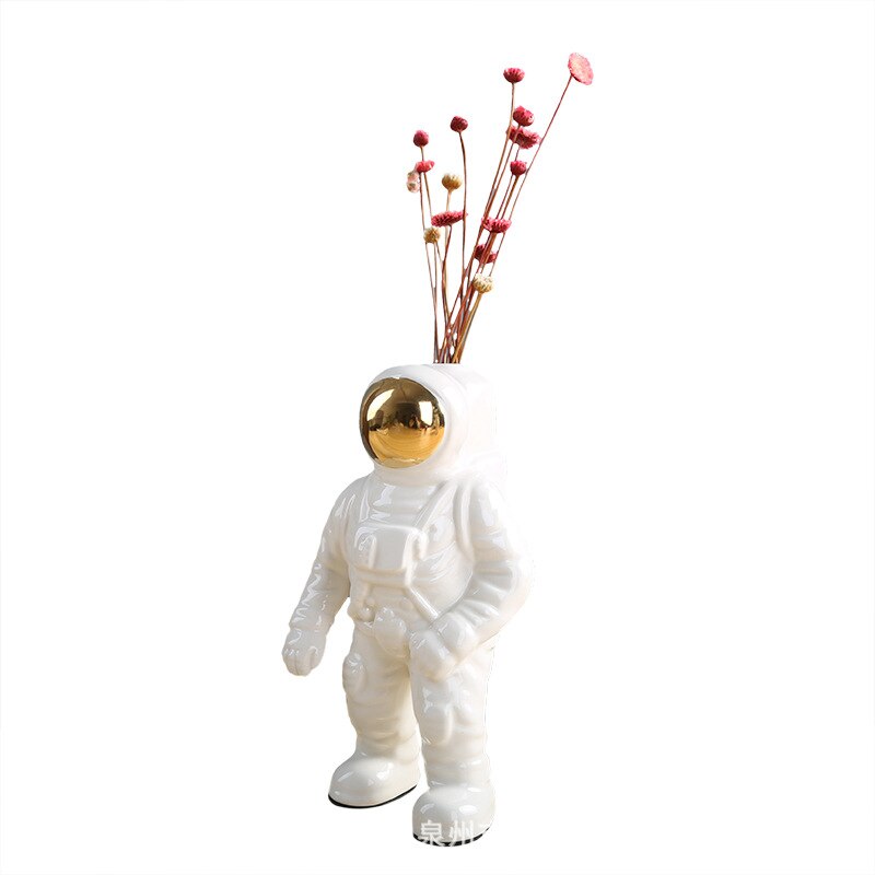 European Ceramic Vase Handwork Astronaut Living Room Modern Ornaments Office Desktop Flower Vases Creativity Home Decoration
