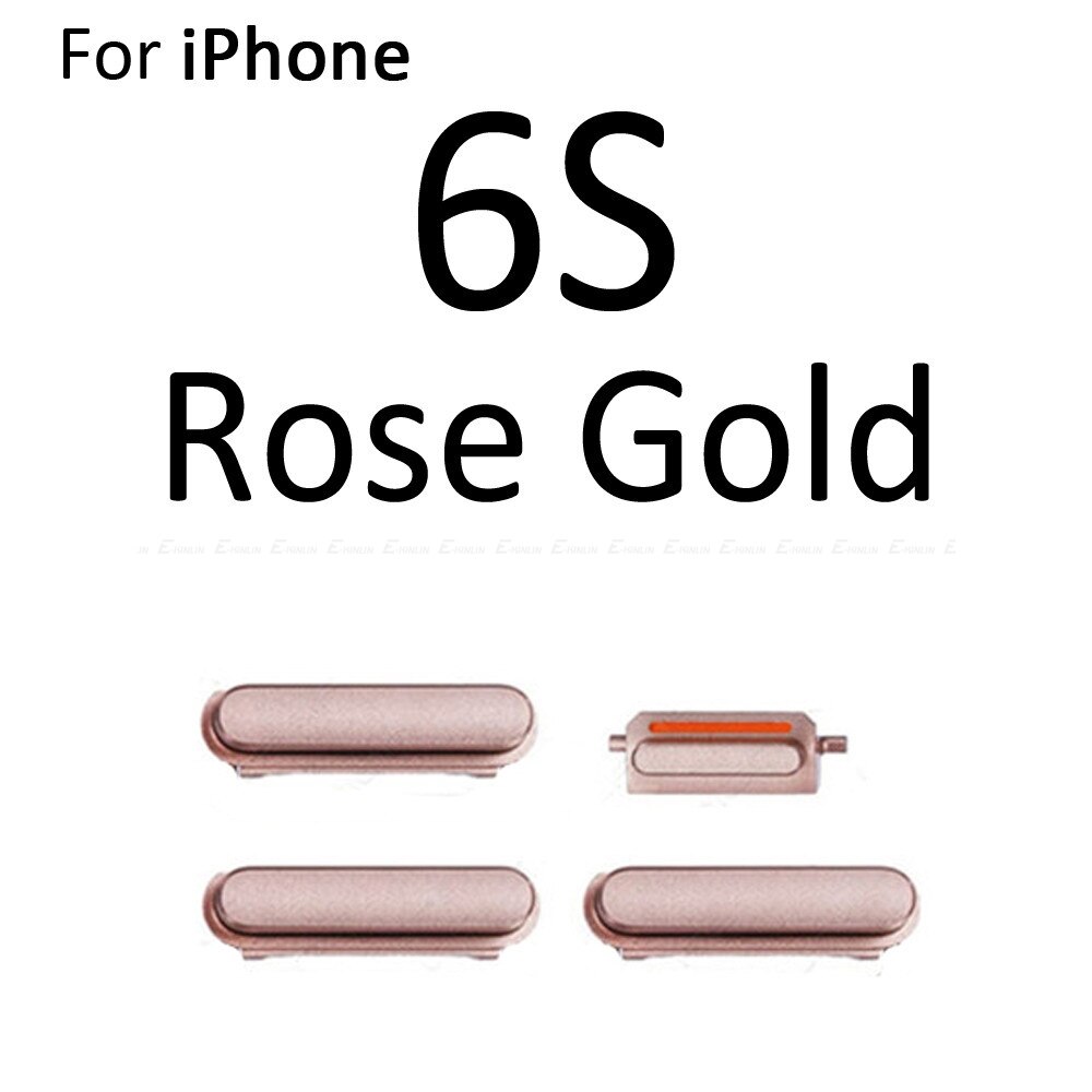 Gran venta botón lateral 4 en 1 para iPhone 6 6S Plus interruptor de volumen de bloqueo de encendido y apagado Botón de tecla silenciosa conjunto completo: For 6S Rose Gold