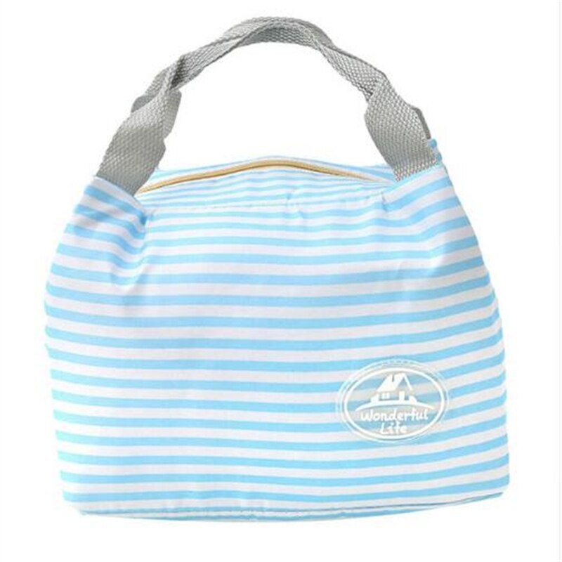 Sac à Lunch en toile isolé à rayures froides, étui de transport de pique-nique, boîte à Lunch thermique Portable,