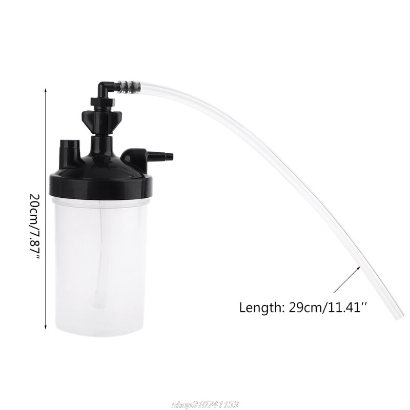Oxygen Bubbler Bottle - Humidity for Oxygen Concentrator with Tubing Connector Elbow 12" JY10 21