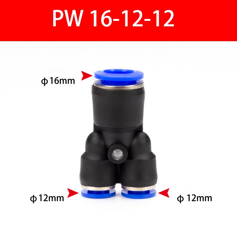 Pipe Fittings Plastic Pneumatic Connector Fitting Quick Push For Air Water Connecting PY PW Connect 4 6mm 8mm 10mm 12mm Y Shape: Light Purple