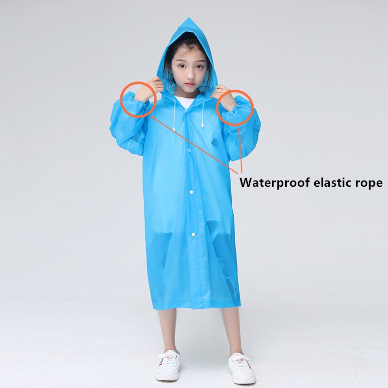 EVA Children Raincoat Thickened Waterproof Rain Coat Kids Clear Transparent Tour Waterproof Rainwear Suit