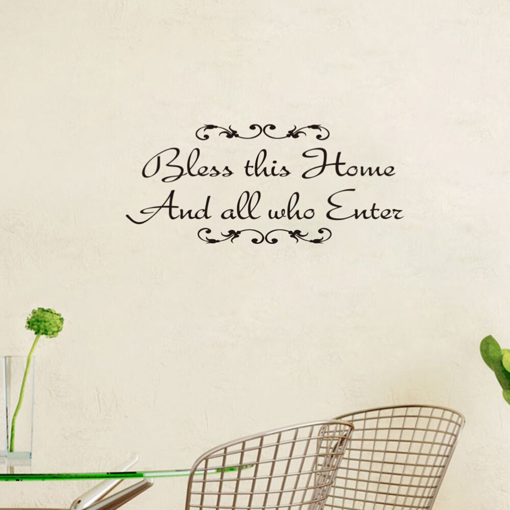 Bless This Home And All Who Enter Wall Stickers Wall Decals Vinyl Art