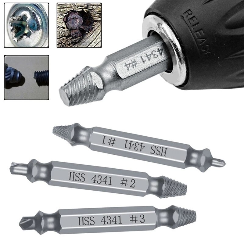 4/5/6 PCS Damaged Screw Extractor Drill Bit Set Stripped Broken Screw Bolt Remover Extractor Easily Take Out Demolition Tools