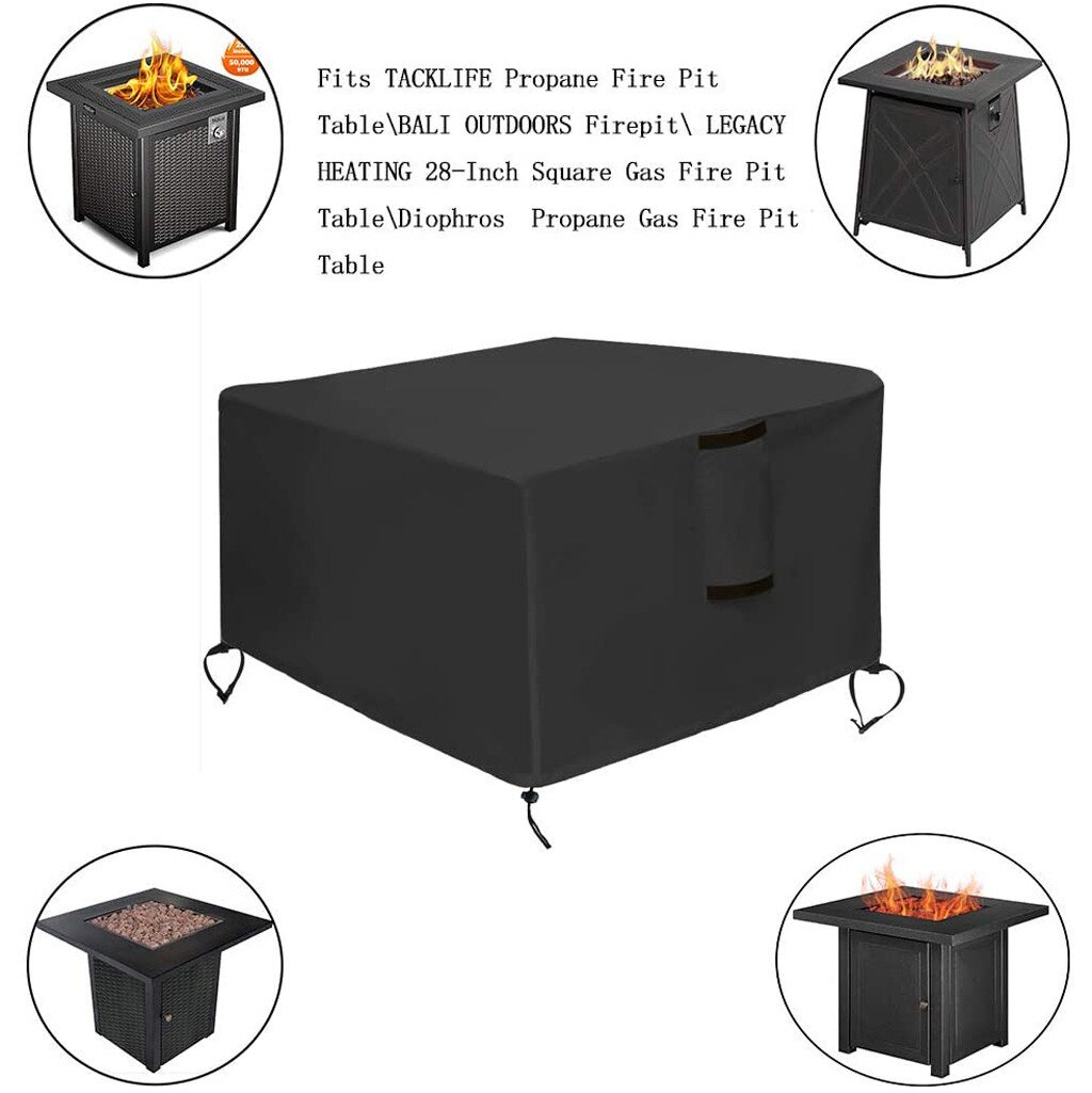 Gas Fire Cover Square - 36x36x24 Inch Waterproof Anti-uv Heavy Duty For Patio Firepit Table Storage Bag Dust Covers