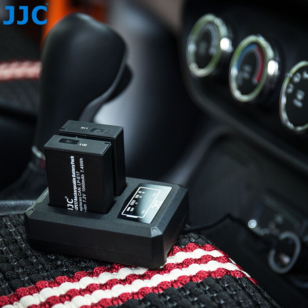 JJC USB Dual Battery Charger for Canon LP-E17 LPE17 on Canon EOS 850D M6 Mark II M6 M3 77D 800D 760D 750D Replace LC-E17C LC-E17
