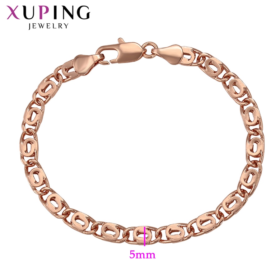 Xuping Europäischen Stil Rose Gold Farbe Überzogen Armbänder für Frauen und Männer Umwelt Kupfer Schmuck 76289