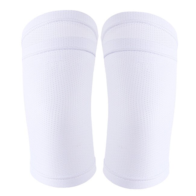 Calcetines protectores de fútbol, para espinilleras de fútbol, Mangas de pierna, soporte de espinillera, para adultos, 1 par: Blanco