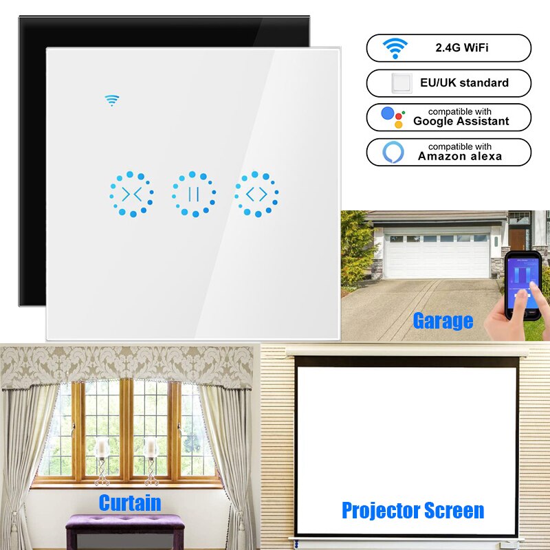 Alexa wi fi inteligente cortina switchfor cego do obturador de rolo elétrica cutain motorizada cortinas controle voz alexa google casa ue/eua