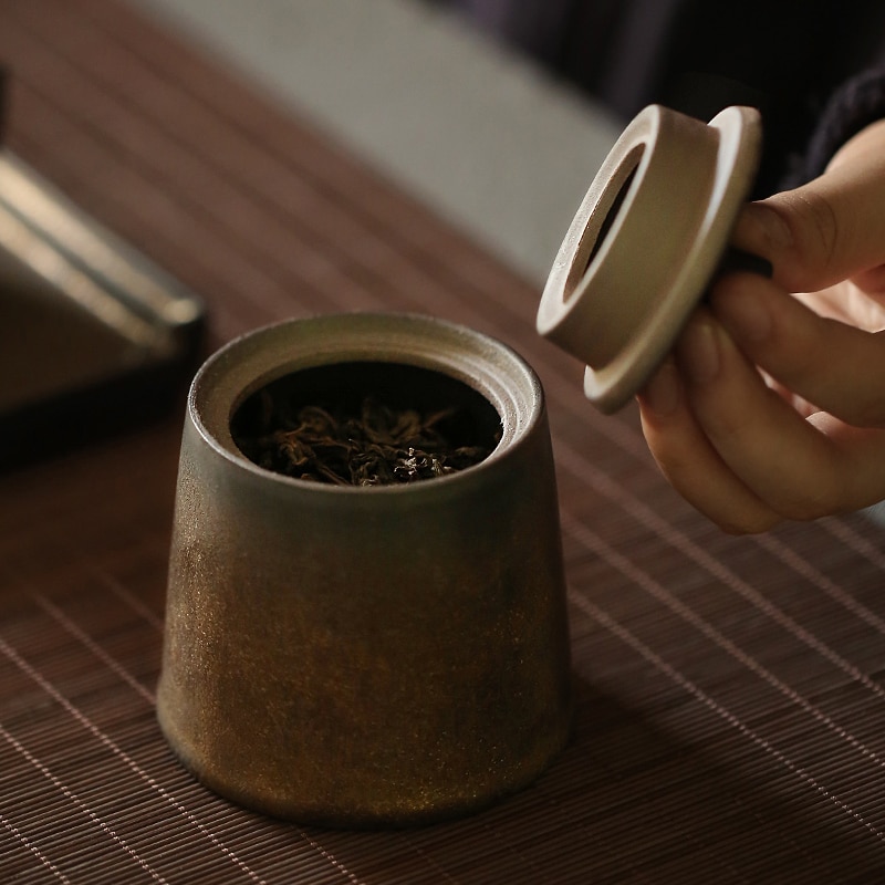 Tangpin japansk keramisk te caddies vintage porslin te behållare för te
