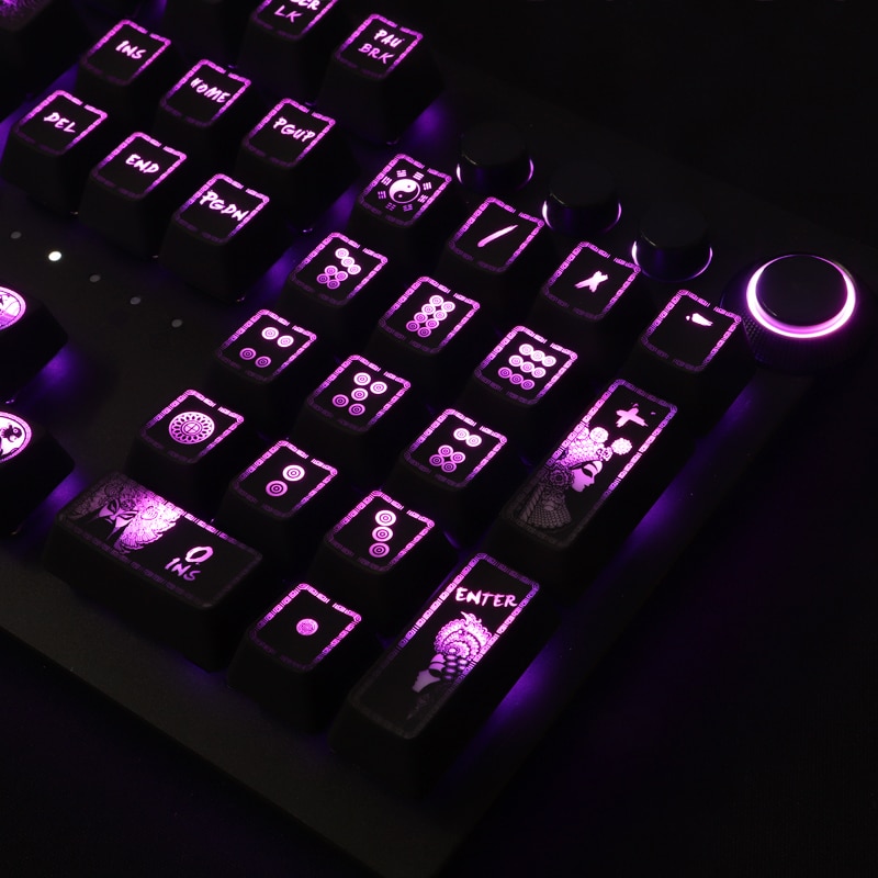 1 set high-end bakgrundsbelyst nyckelhake kinesisk stil mekaniskt tangentbord svart hål beläggning nyckellock för corsair  k70 k95 razer cherry oem