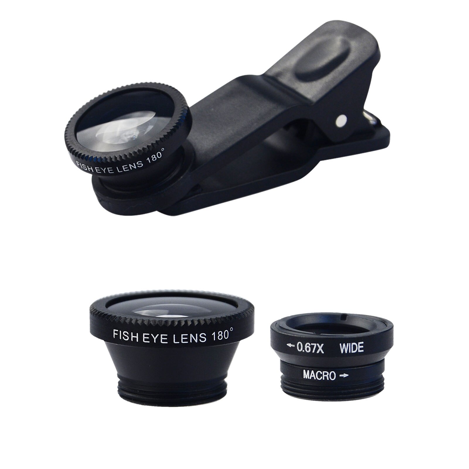 Capsaver 10 in 1 Kit obiettivo fotocamera per telefono obiettivo grandangolare Macro Fish Eye universale: Default Title