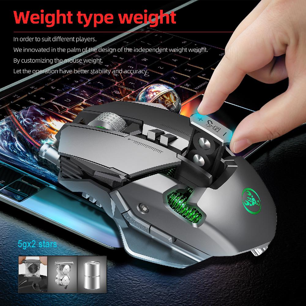 J800 Gaming Mouse Mechanical Macro Definition USB Plug and Play Wired Mouse 7 Buttons Up to 6400 DPI RGB Backlight for PC Laptop