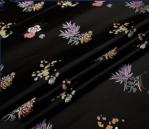 Black Metallic Jacquard Brocade Fabric, silk nylon 3D jacquard fabric for Coat Dress table cloth decorative home tissue