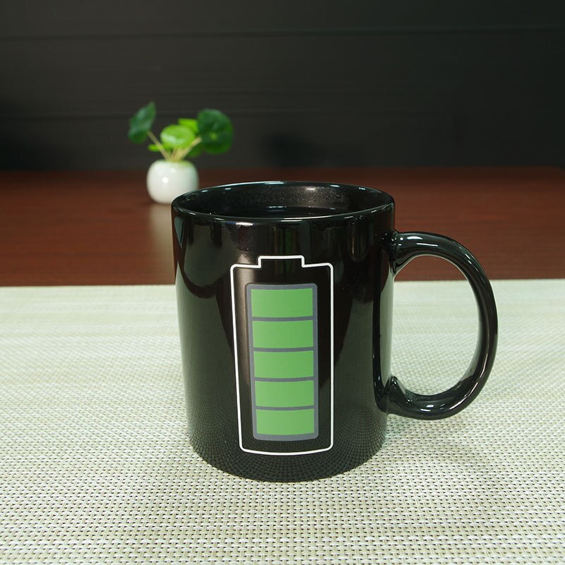 Batteri magisk krus positiv energi farve skiftende kop keramisk misfarvning kaffe te mælk krus nyhed