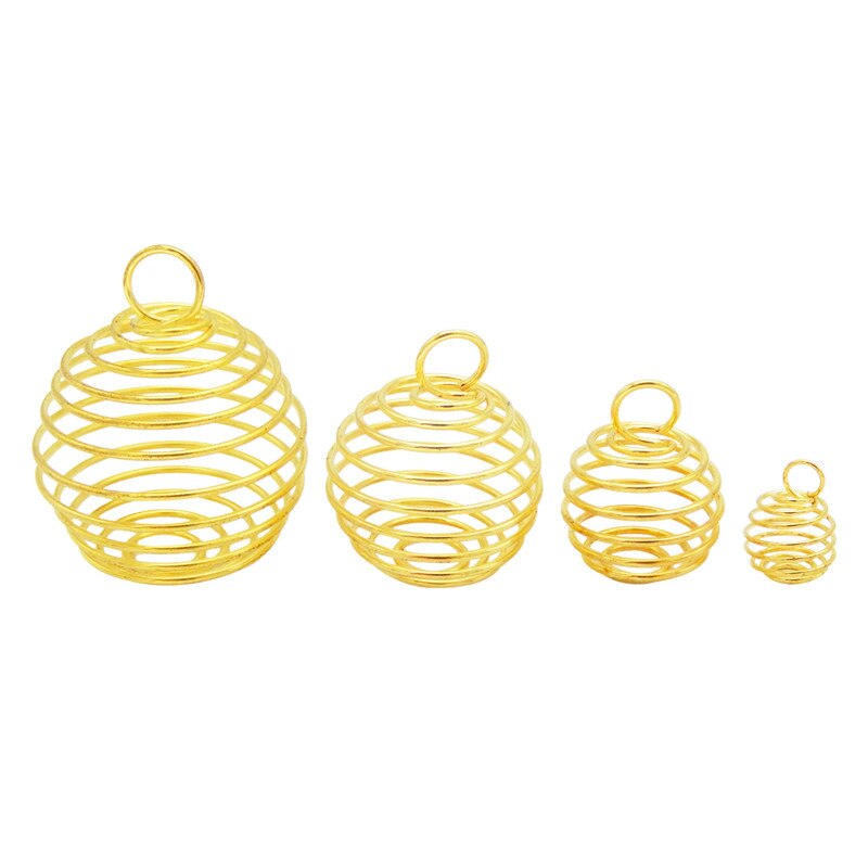 10-40 pièces spirale perle Cages pendentifs porte-pierre breloques collier Cage pendentifs pour la fabrication de bijoux résultats accessoire