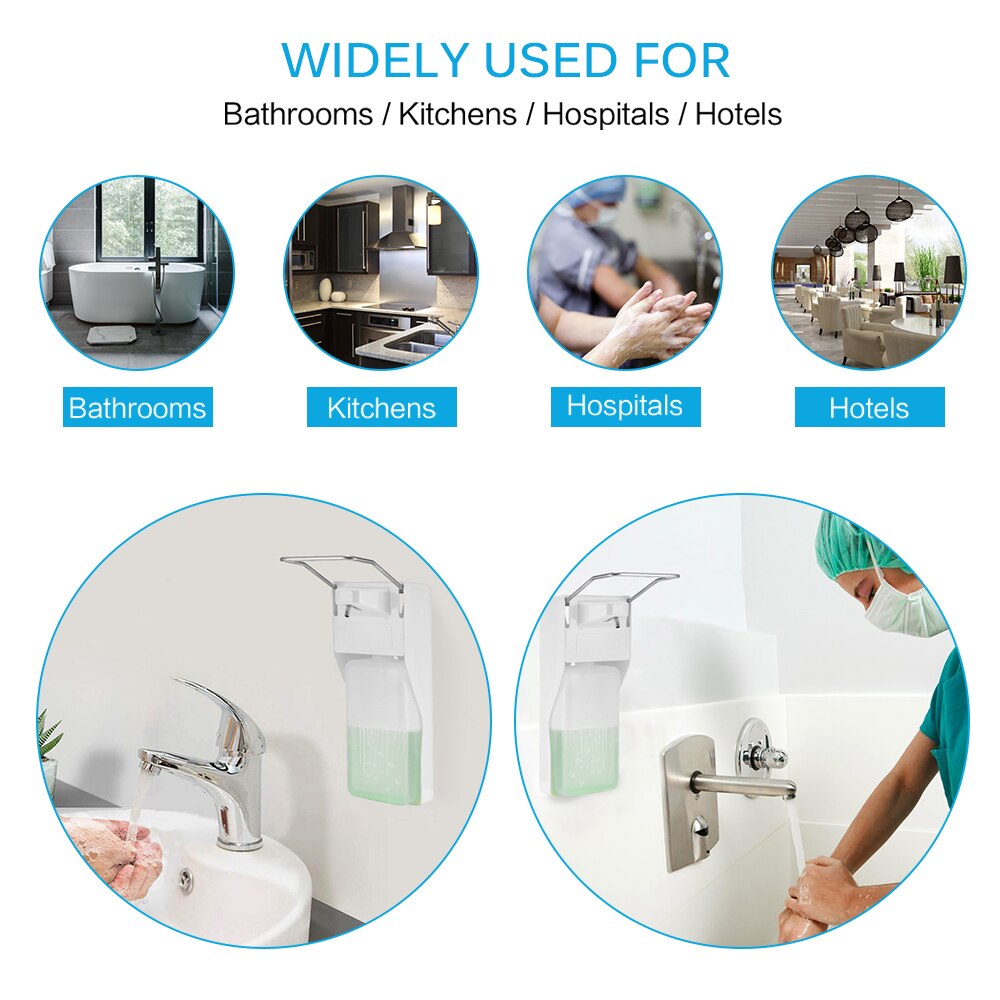 ABS Manual Soap Dispenser Elbow Press Soap Pump Wall-Mounted Sanitizer Dispenser For Home Hospital Hotel Bathroom 1000ml