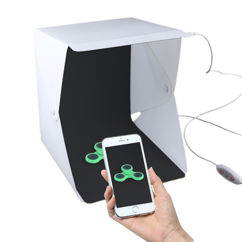 Folding Lightbox Photo Studio LED Desktop Studio Portable Photography Lightbox Studio for Smartphone DSLR Camera