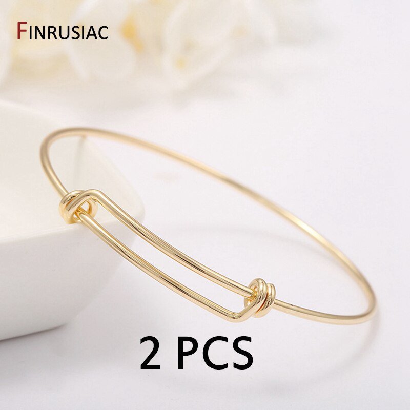 2020 nuova Vendita Calda Semplice Trendy Oro Braccialetto Regolabile Per Le Donne fai da te Accessori Dei Monili Del Braccialetto: 14k gold-2PCS