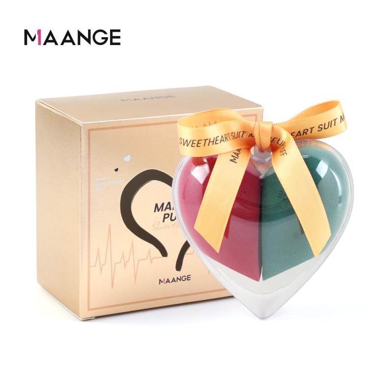 2pcs/set Heart-shaped Sponge Puff Wet Dry Beauty Face Foundation Powder MakeUp Cosmetics Makeup Egg Puff Tools Accessories: 02