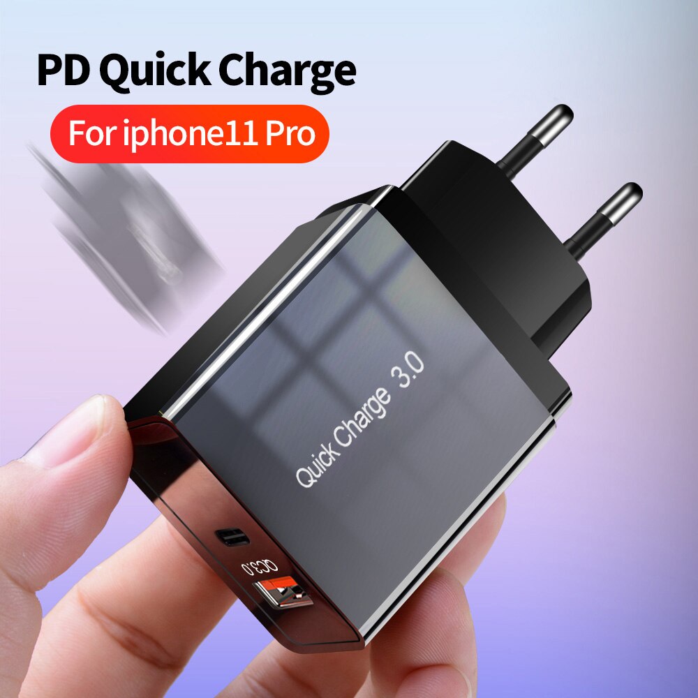 Olaf 36W Usb Charger Quick Charge 4.0 Pd 3.0 Fast Charger Us Eu Plug Adapter Supercharger Voor Iphone 11 pro X Xr 8 Xiao Mi Mi 9