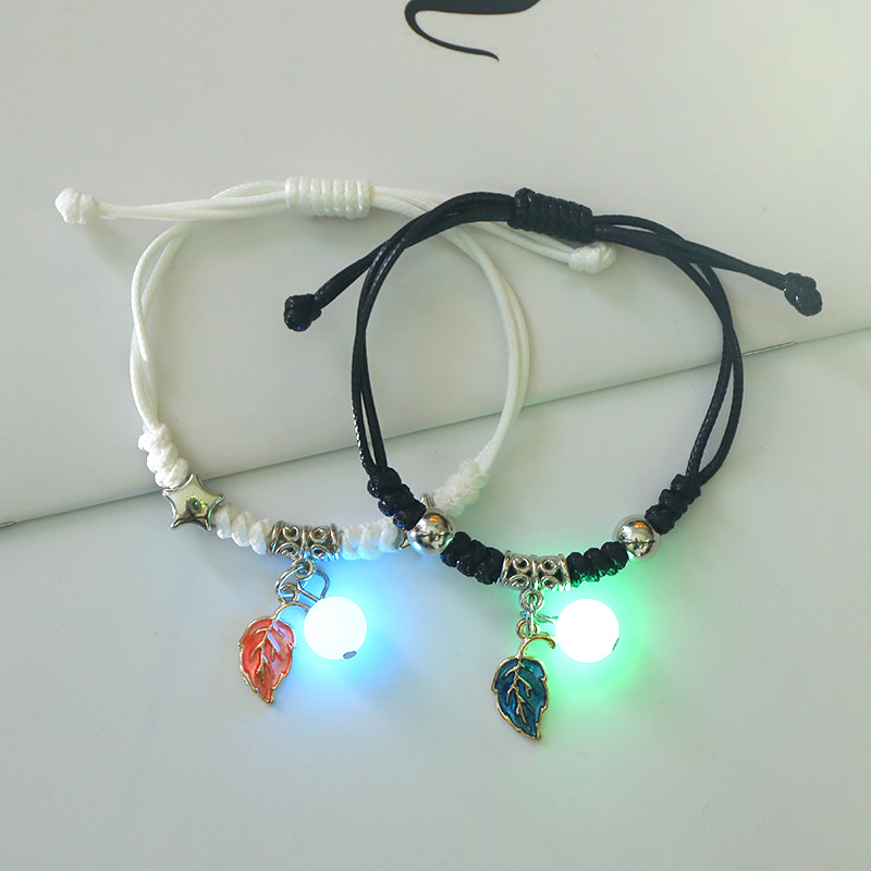 2psc Leucht Armbinde männer und frauen paar armbänder ein paar freundinnen zwei Koreanische Ausführung einfache nette licht Armbinde: 3