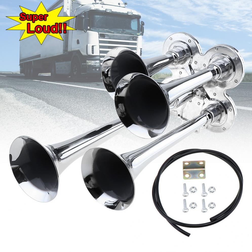 Klaxon d'air très fort à quatre trompes 12V / 24V 150dB | Véhicule de voiture, camion Train bus de bateau