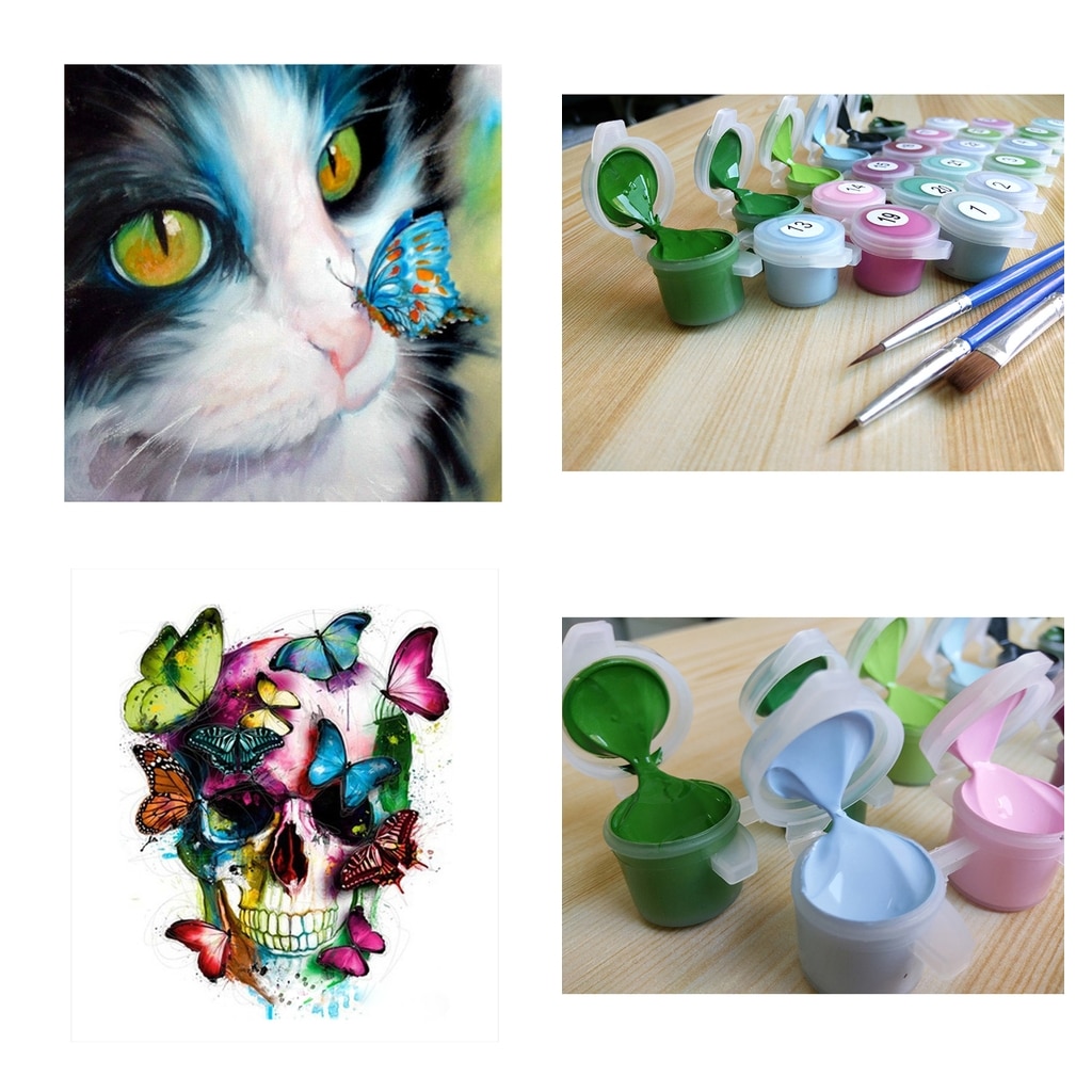Kit de pintura por números DIY, pintura al óleo sobre lienzo, arte de pared para niños principiantes