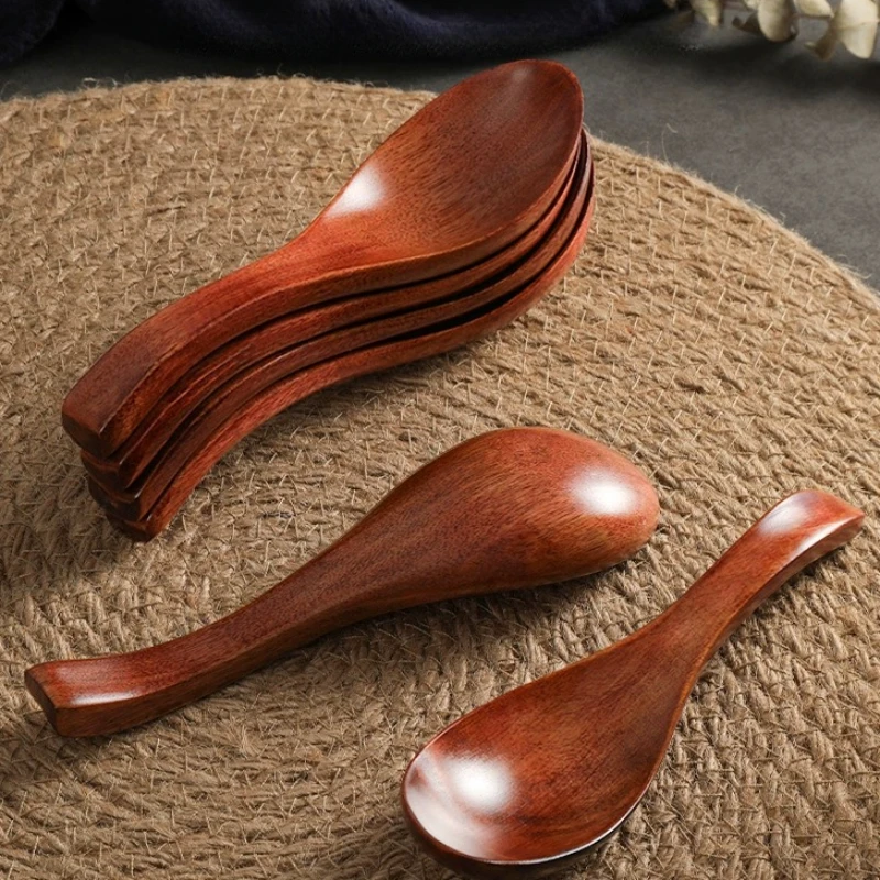 Holzlöffel mit langem Griff, kurzer Griff, Suppenlöffel, koreanische Küche, Kochen, japanische Küchenutensilien, Ramen-Löffel