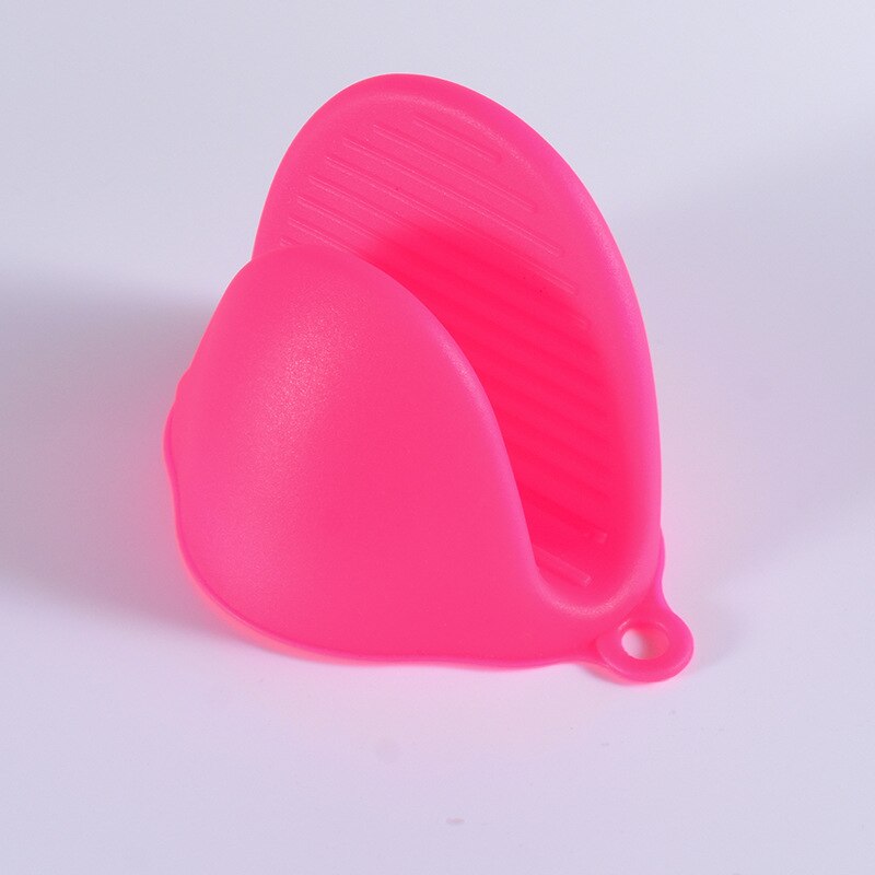 Gants de four en Silicone pour micro-ondes, 1 pièce, mitaine résistante à la chaleur, poignées antidérapantes, pinces à bol, Gadgets de cuisine, directe: Rose Red