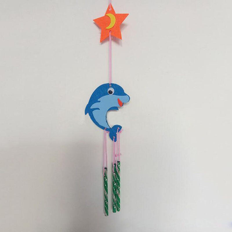 Diy onafgemaakte windgong knutselpakketten stoffen eolische bellen knutselen dieren vilt windgong hanger kleuterschool kinderen hand: Dolfijn