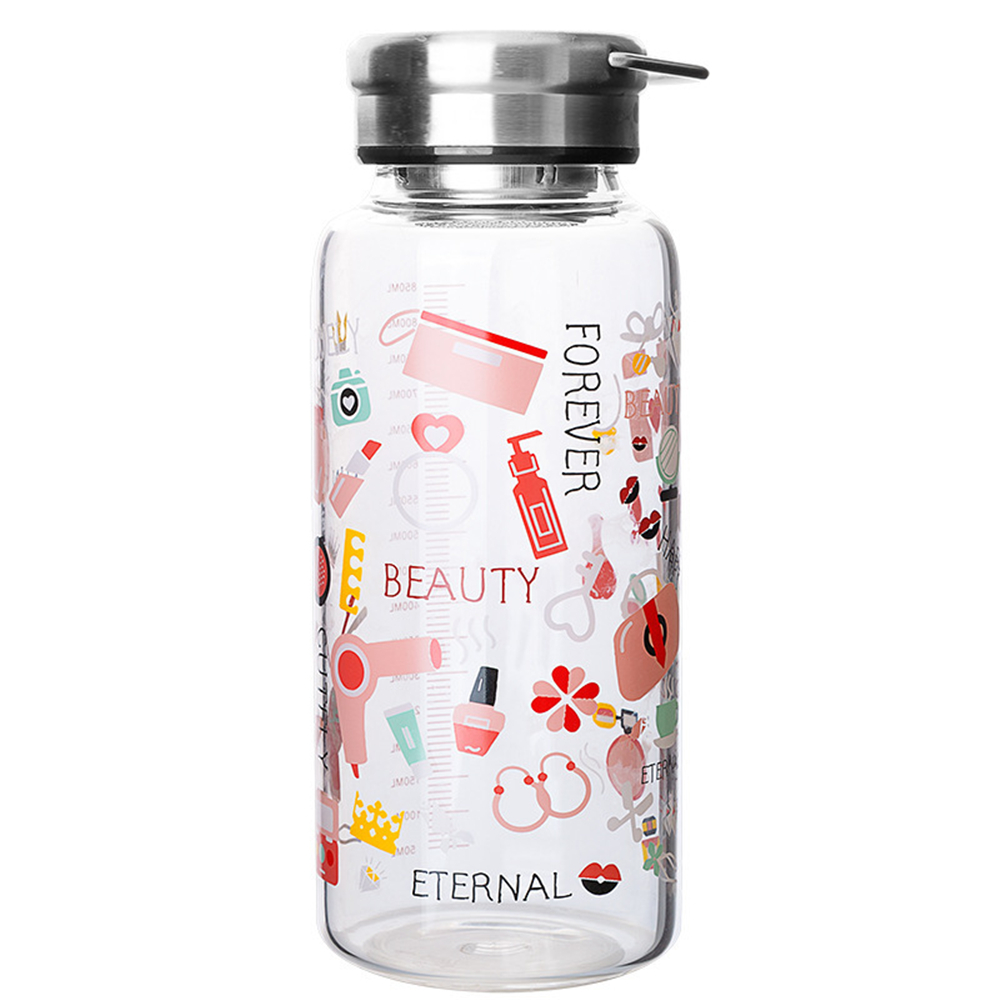 Botellas de vidrio de gran capacidad para niños y niñas, botella de agua creativa sin BPA, taza de viaje para escuela, café y té, 1000ml