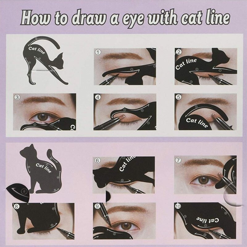 ZALHIN Eyeliner Schablonen, 3 Stück Aus Silikon, Für Anfänger & Präzises Augen-Make-up