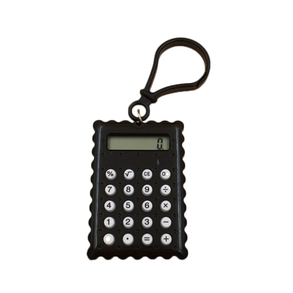 Mini Calculator Pocket Student Mini Electronic Calculator Biscuit Shape School Office Supplies Mini Calculator: Black