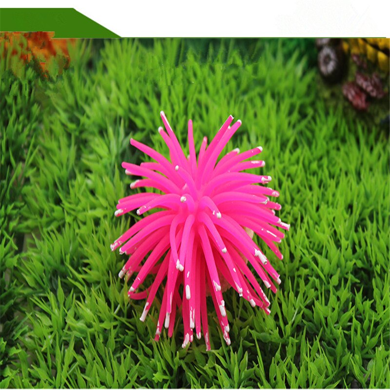 Sucker Coral Aquarium Artificial Coral Plant Glowing Artificial Jellyfishes Underwater Landscape Fish Tank Aquarium Accessories: Pink