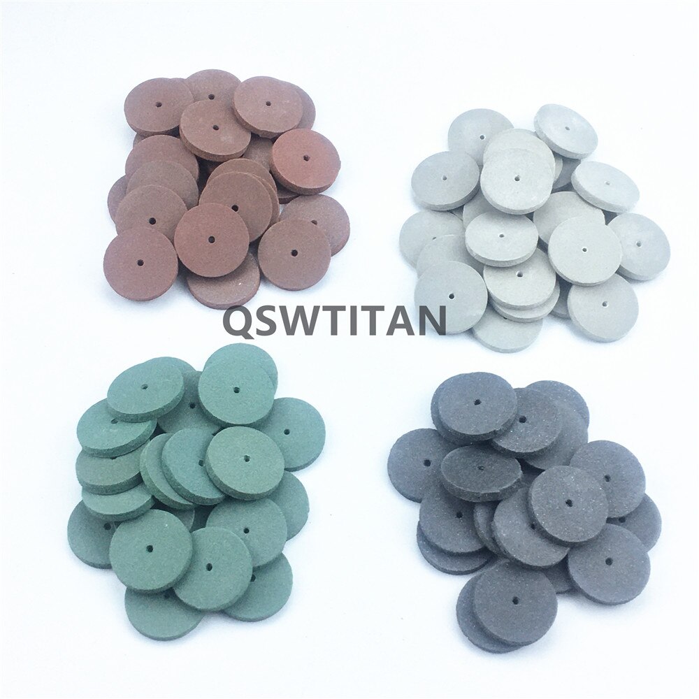Roue de polissage en caoutchouc et silicone, assortiment de 100 pièces, particules de polissage, matériel de laboratoire dentaire, meulage en alliage métallique