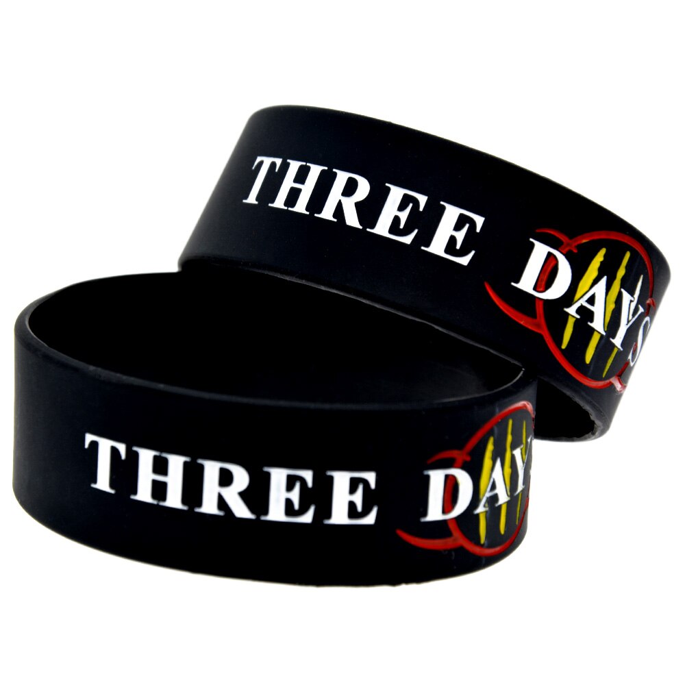 Bracelet en Silicone Three Days Grace, 1 pièce, 1 pouce de large pour les Fans de musique