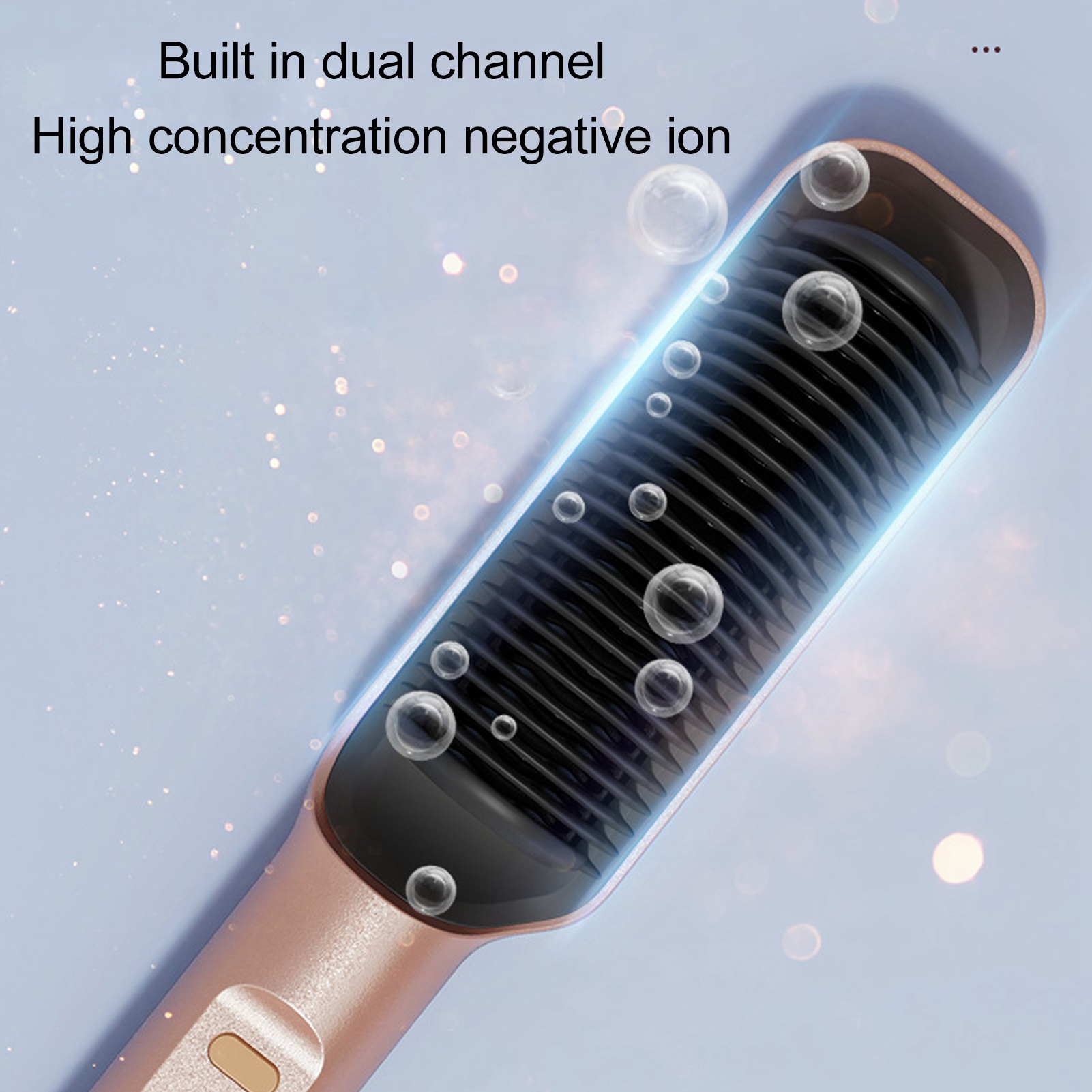 Ionic Hair Straightener Brush 35W Hair Straightening Brush Even Heating LCD Hair Straightener Brush for Home