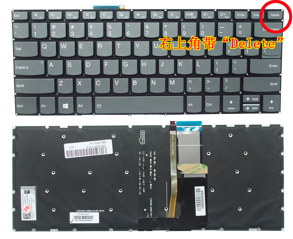 Neue uns tastatur hintergrund beleuchtung für lenovo ideapad 330s-14 330s-14ikb 14ast S340-14 S340-14iwl S340-14api S340-14IIL 720-15ikb-15isk: Dunkelgrün