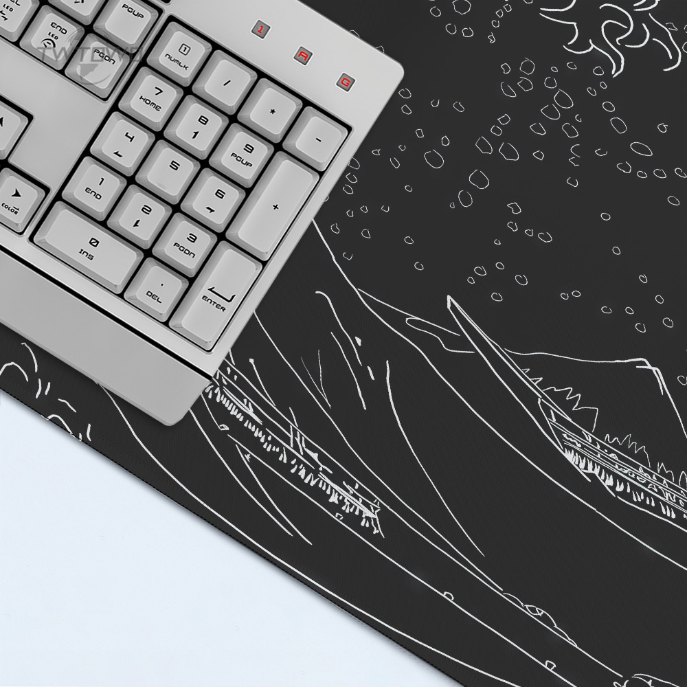 Podkładka pod mysz Gaming Black Waves XL Custom HD Home Large Mousepad XXL Mechaniczna podkładka pod klawiaturę Dywan Antypoślizgowa podkładka pod mysz biurową PC