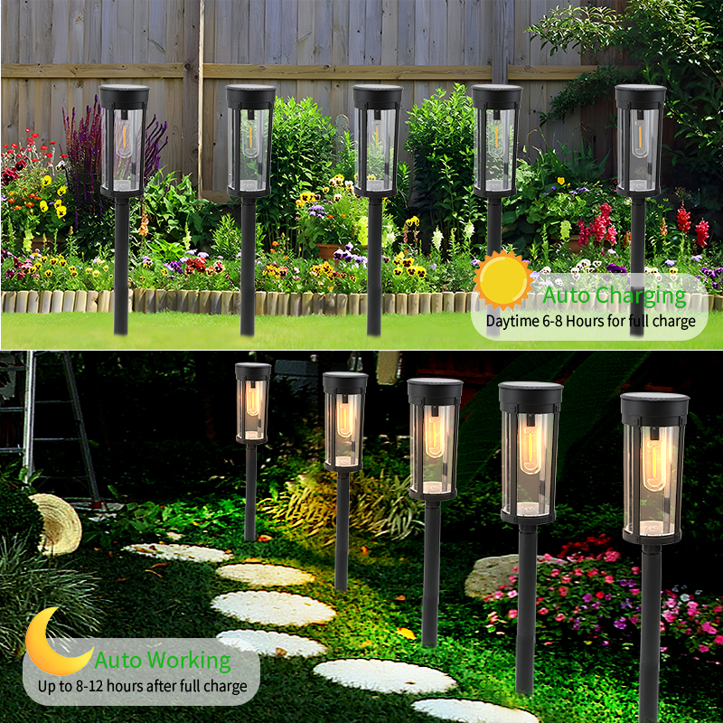 Luces de calle de camino Solar para exteriores, impermeables, alimentadas por energía Solar, para pasarela, patio, iluminación de paisaje, Lámpara decorativa