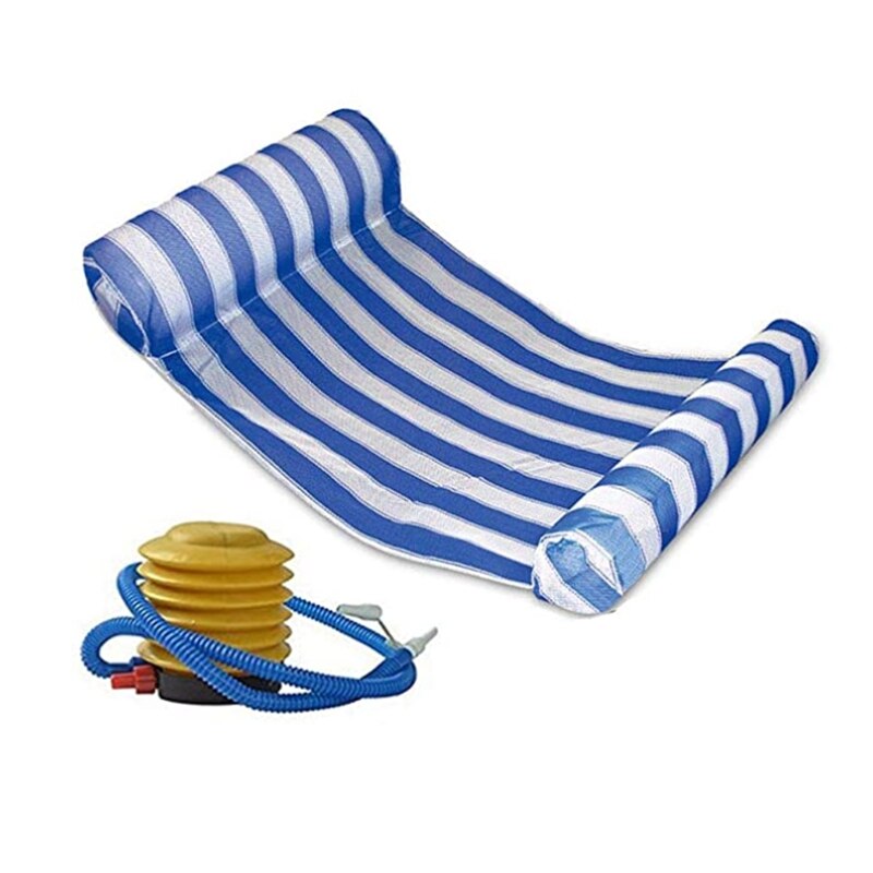 Avancerad simbassäng flytande hängmatta, multifunktionell vattenhängmatta loungestol med luftpump uppblåsbar flotta