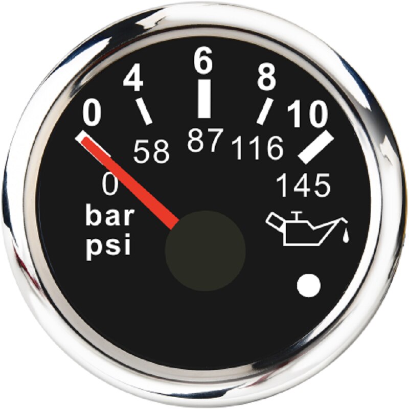 Jauge de pression d'huile universelle 0-5 Bar 0-10 Bar indicateur de pression d'huile Marine avec alarme adaptée pour voiture bateau Auto moto: BS 0-10Bar