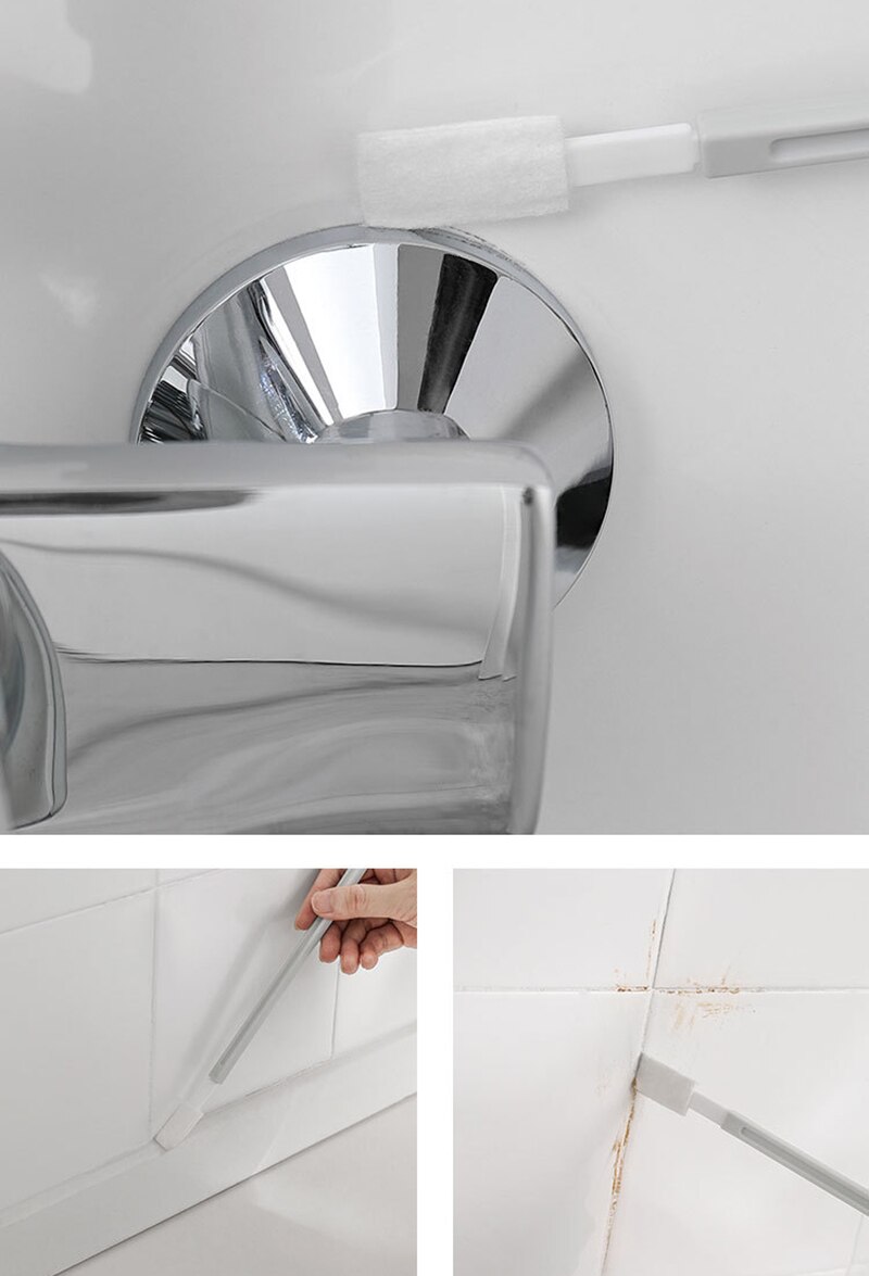 1pc disopal destacável toalete gap escova multi-funcional do sulco da parede do peitoril da janela ferramenta limpa plana alça longa casa ferragem do hotel