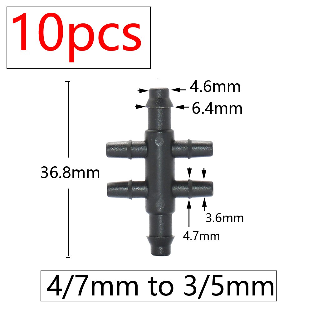 Garden Hose Connectors Barbed Tee Elbow Cross End Plug Coupling WDrip Irrigation System Atering Fitting For 3/5 4/7mm Hsse: Dark Khaki