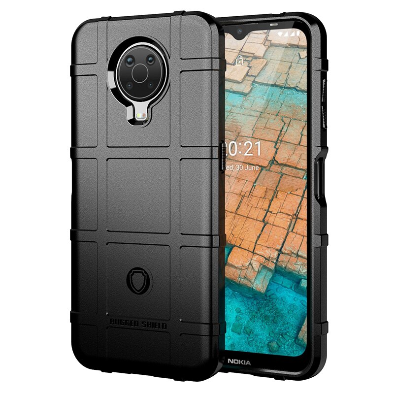 Case Voor Nokia G20 Telefoon Cover Ta-1336 Ta-1343 Armor Heavy Duty Bescherming Luxe Bescherming Voor nokia G20 Fundas: Black