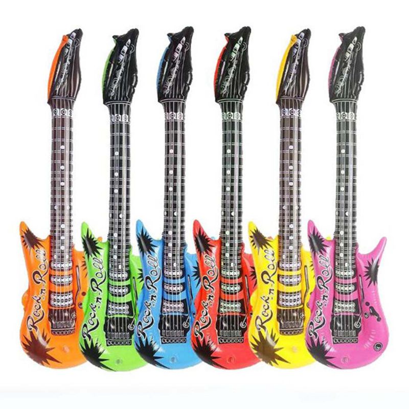 12pcs/set PVC Inflatable Guitar Early Education Children Toys Kids Stage Performance Music Festival Props