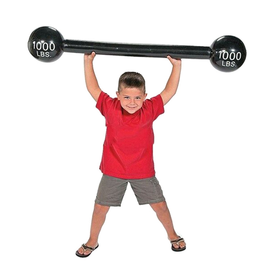 Oppustelig vægtstang børn fitness træning håndvægt legetøj strongman kostume