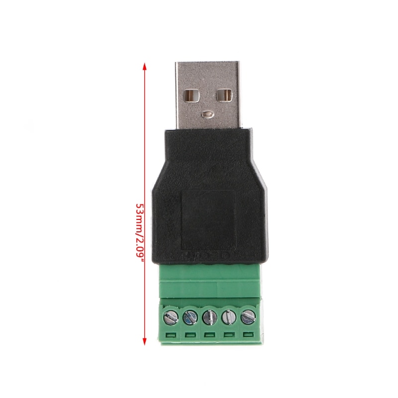 Usb 2.0 tipo um macho/fêmea a 5p parafuso com conector terminal da tomada do protetor
